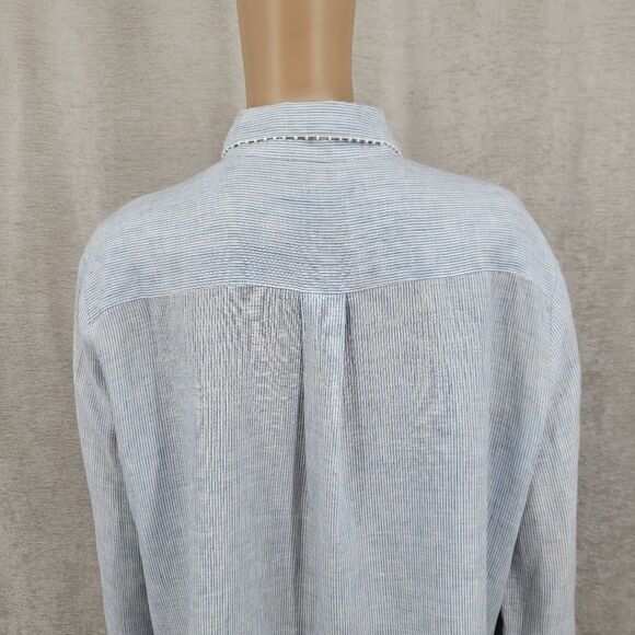 Weekend MaxMara Apotema Linen Canvas Shirt Button Up - Picture 11 of 16